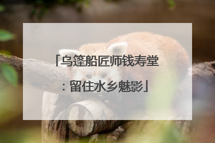 乌篷船匠师钱寿堂：留住水乡魅影